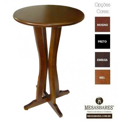 Conjunto Bistrô Mesa 60 cm Com 2 Banquetas Anatômicas Com Estofado Mel- Cod: 80563